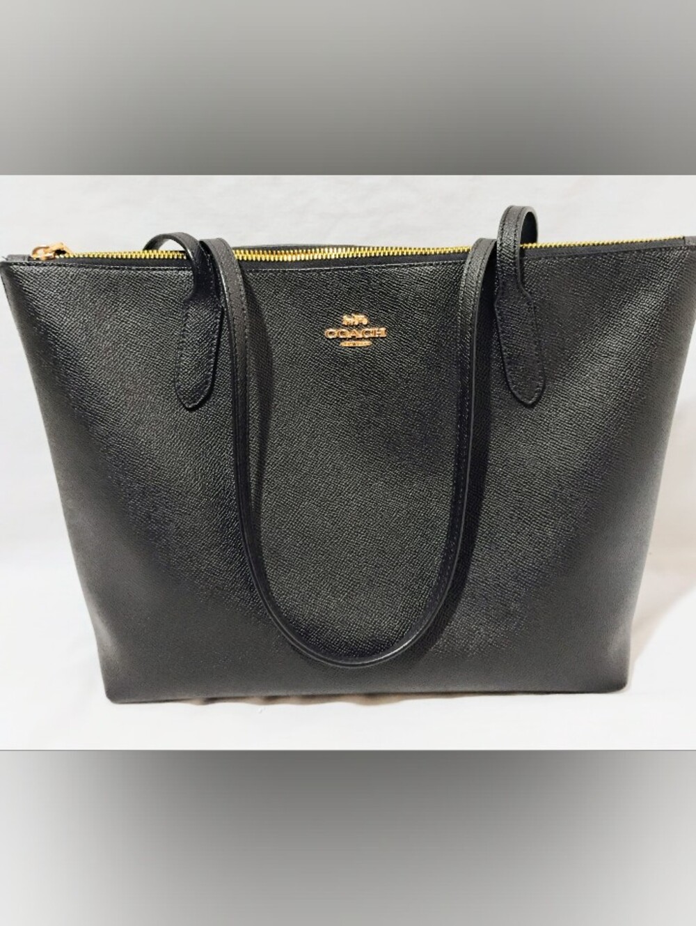 Coach Gallery Cross-grain Leather Zip Top Tote